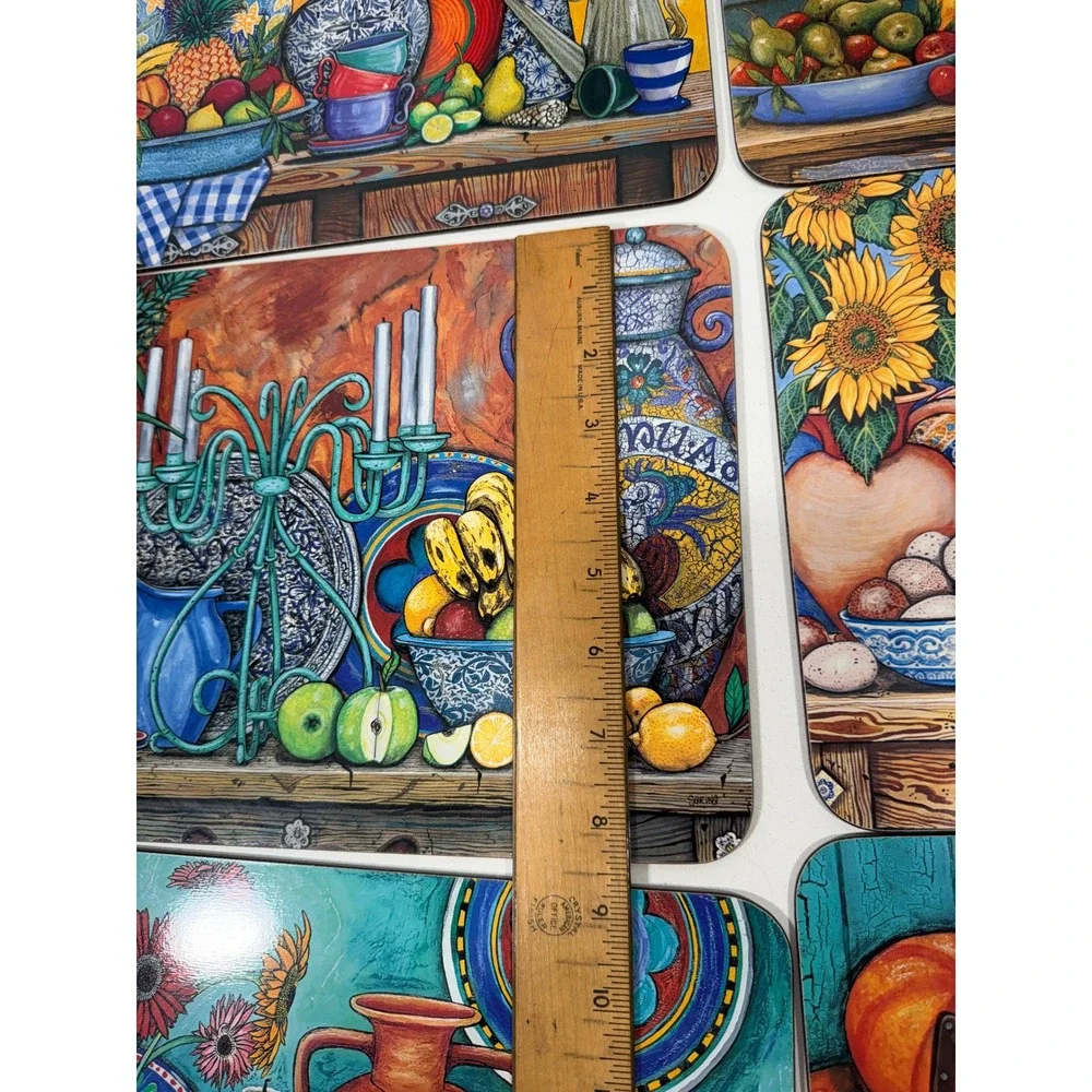 Jason Placemats Set 6 Mediterranean Still Life Art Sorina Cork Back‎ New Zealand
